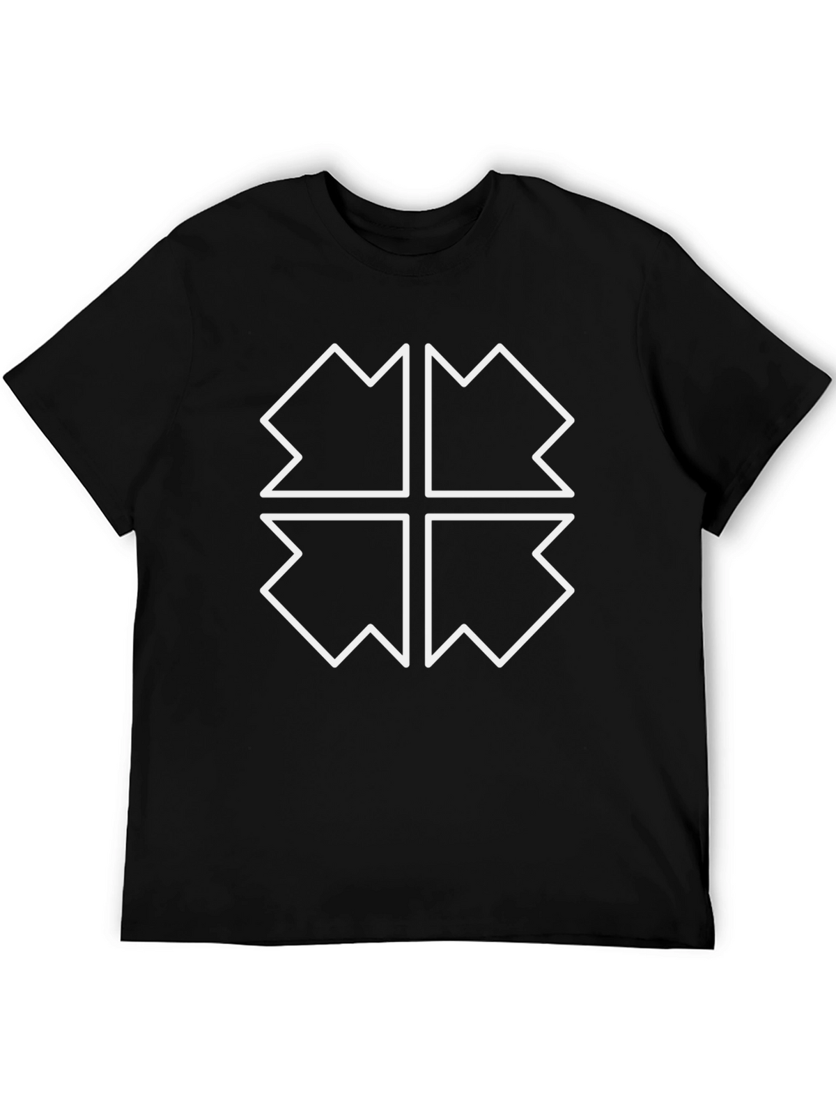 Abstract Geometric Graphic Tee - Black Cotton Blend