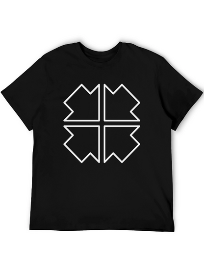 Abstract Geometric Graphic Tee - Black Cotton Blend
