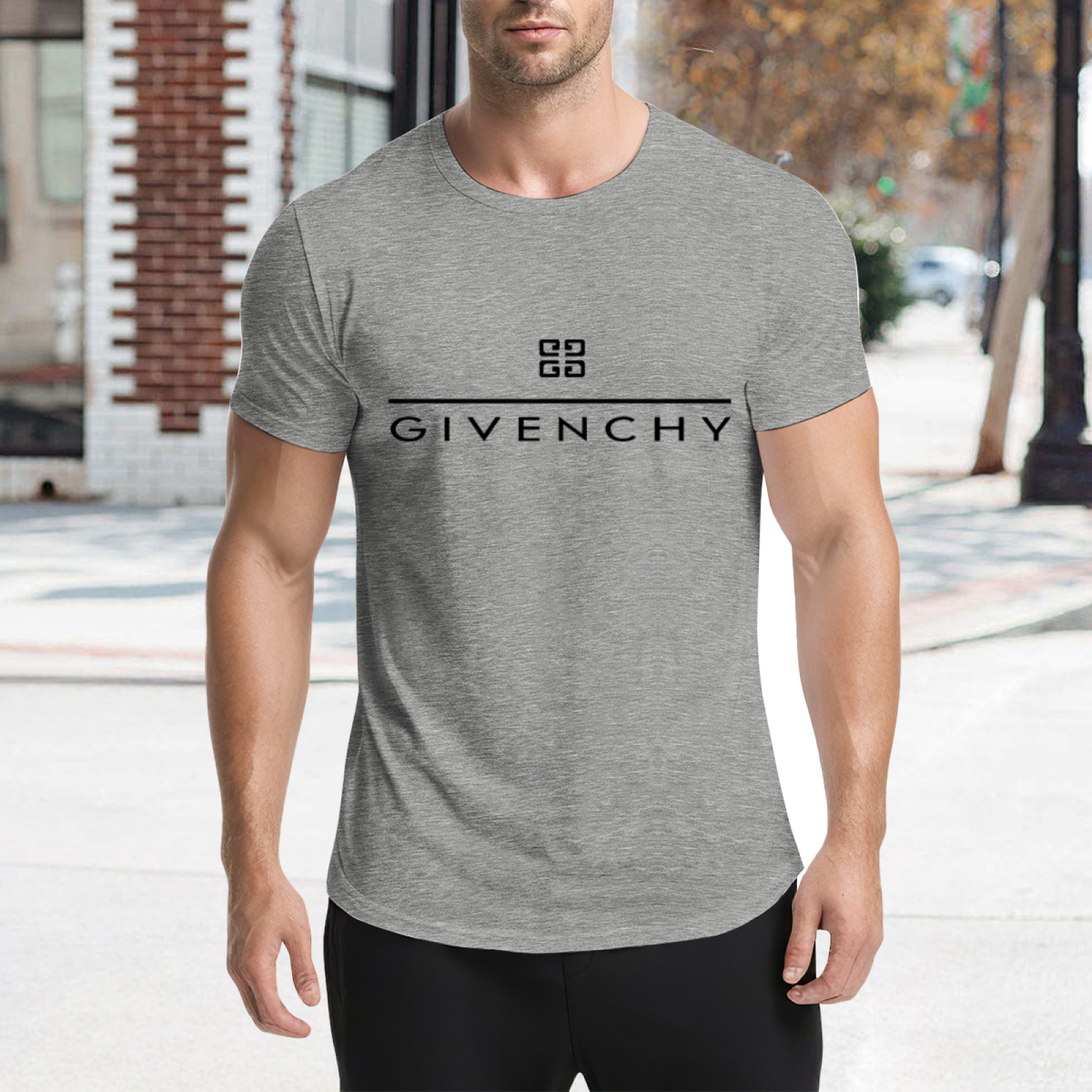Luxury Brand GIVENCHY Minimal Logo Fashion Tee