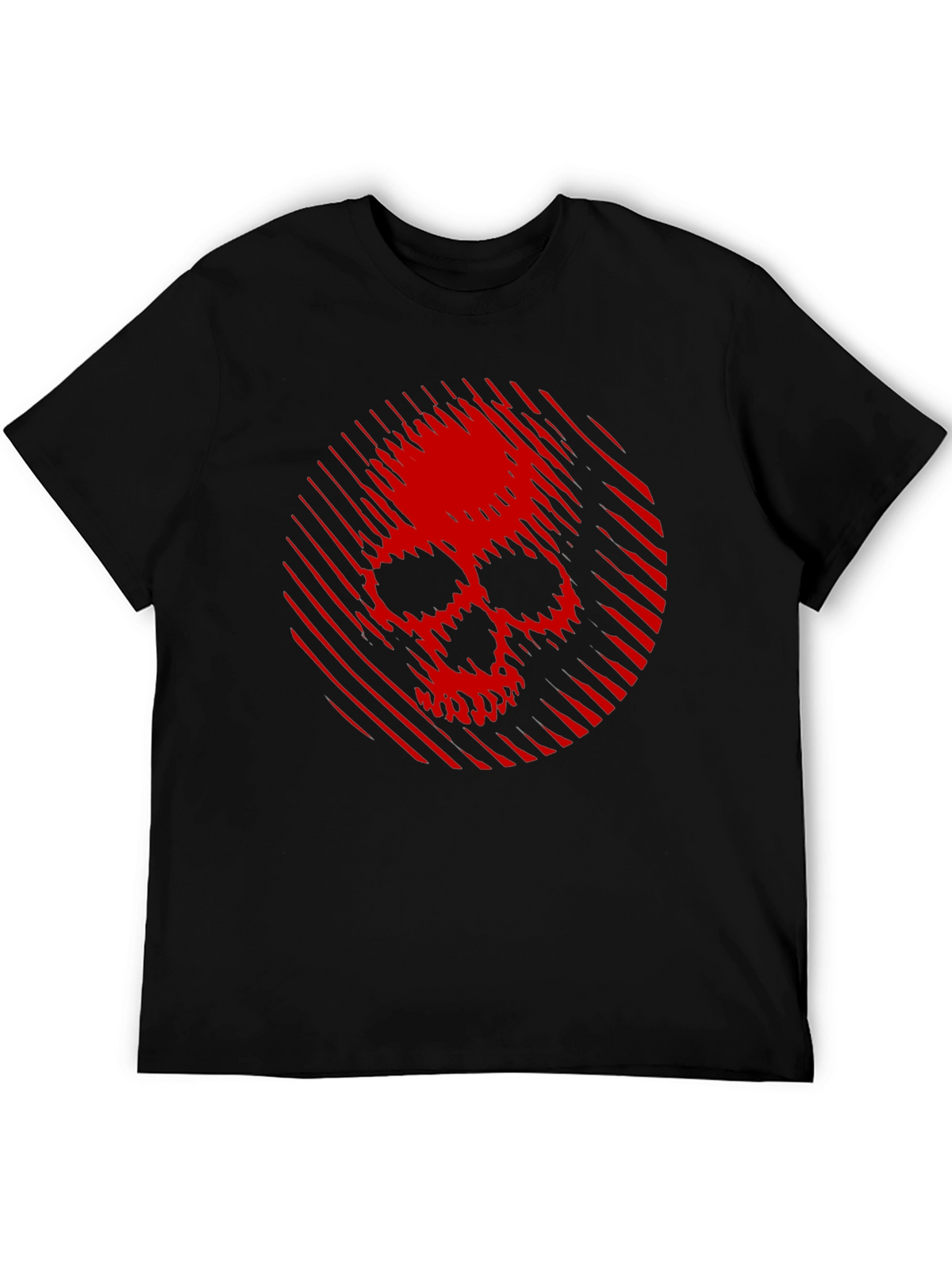 Skull Graphic Tee - Red Skull on Black