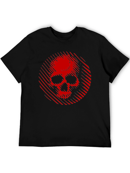 Skull Graphic Tee - Red Skull on Black