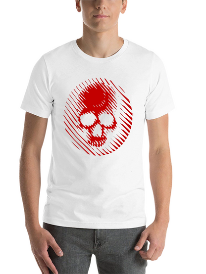 Skull Graphic Tee - Red Skull on Black