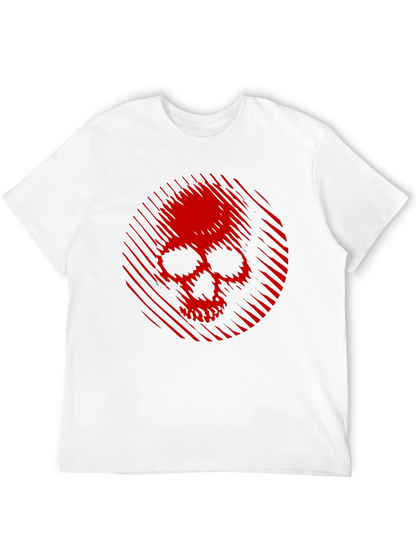 Skull Graphic Tee - Red Skull on Black