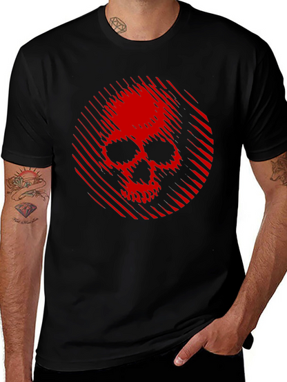 Skull Graphic Tee - Red Skull on Black