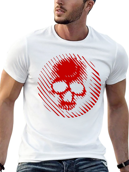 Skull Graphic Tee - Red Skull on Black