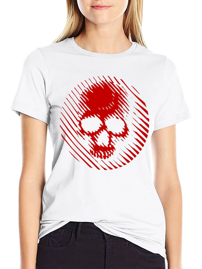 Skull Graphic Tee - Red Skull on Black