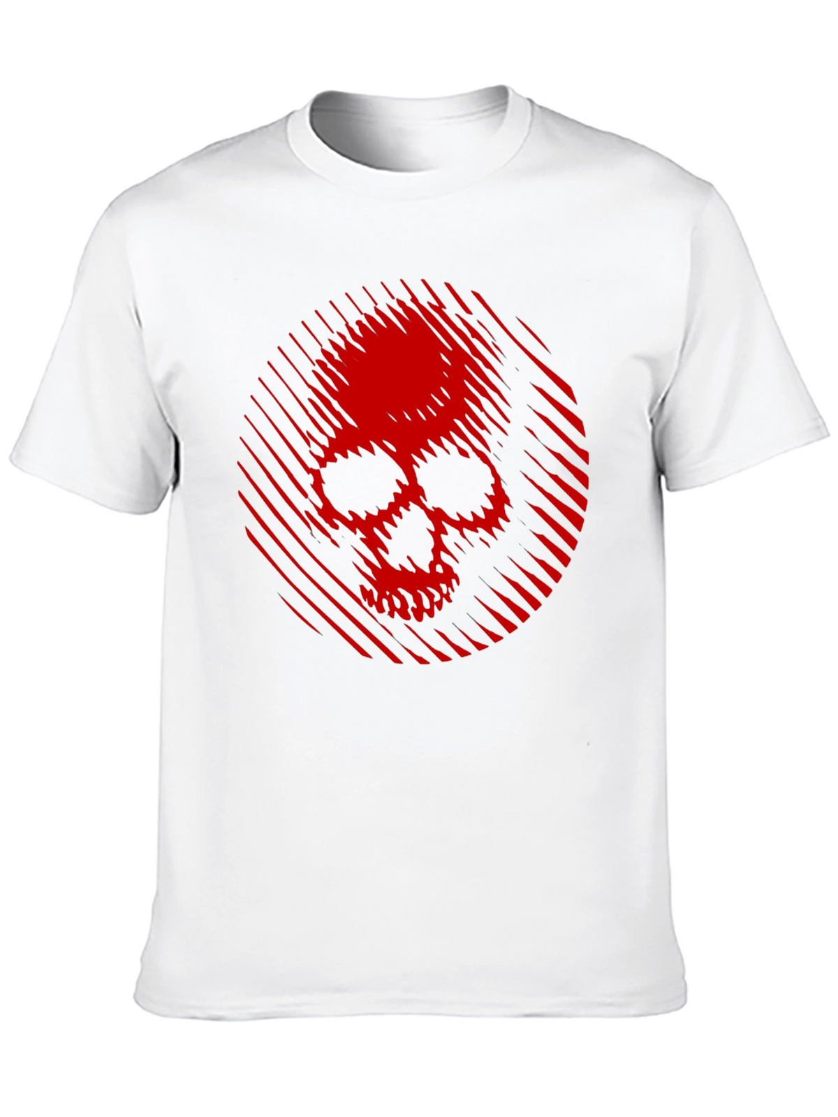 Skull Graphic Tee - Red Skull on Black