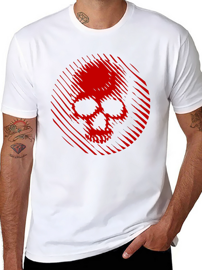 Skull Graphic Tee - Red Skull on Black