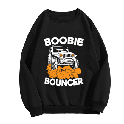 Boobie Bouncer Jeep Off-Road Rock Crawler Crewneck Sweatshirt | Funny 4x4 Wrangler Humor Pullover, Jeep Lover Gift