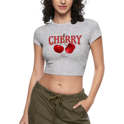 Retro Cherry Graphic Black Baby Crop Tee ¨C Y2K Sweet Fruit Top 2.