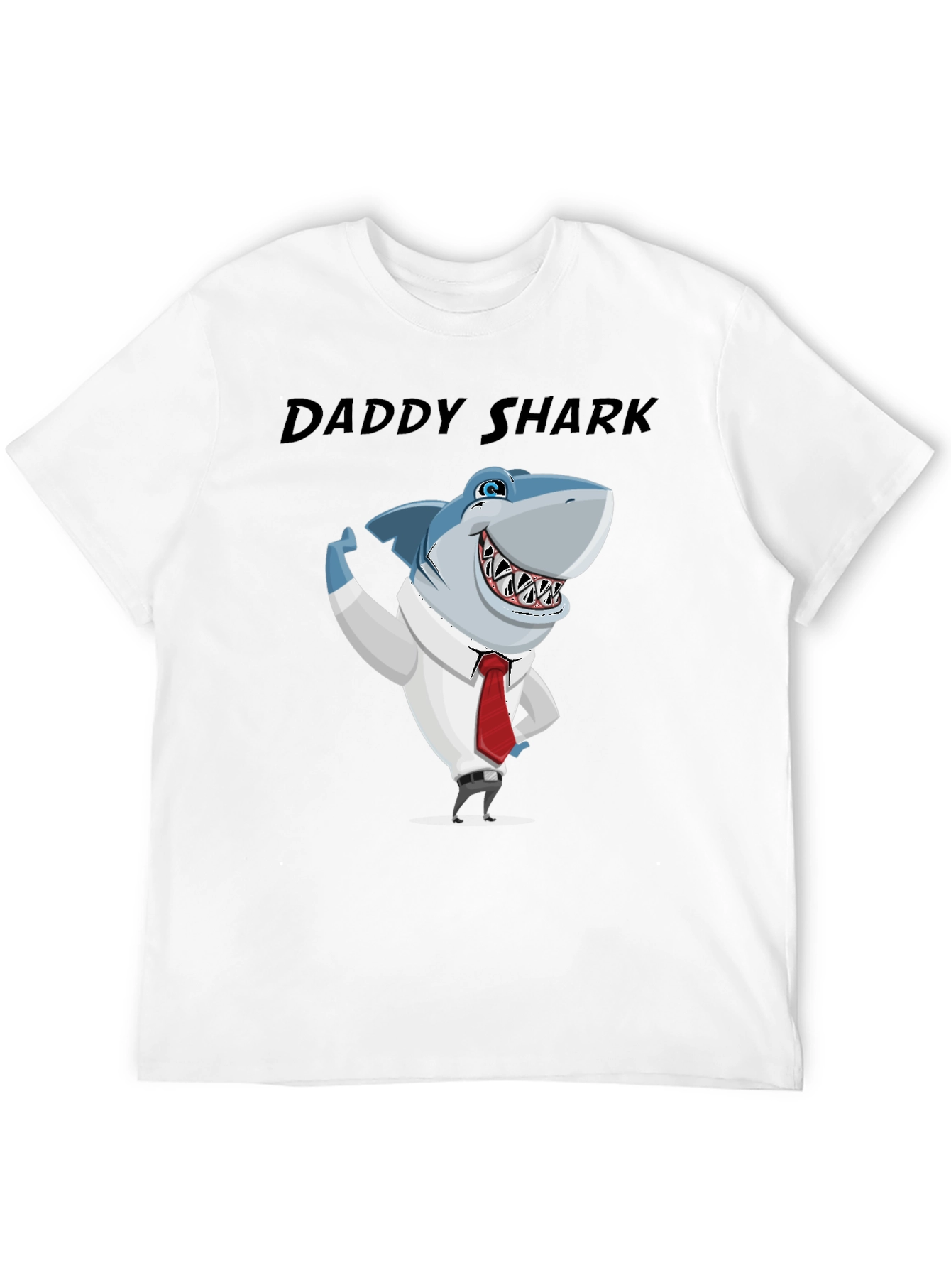 Daddy Shark Graphic Tee - Black Cotton Blend