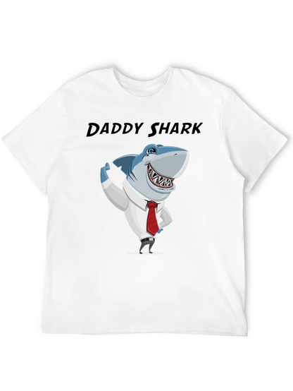 Daddy Shark Graphic Tee - Black Cotton Blend
