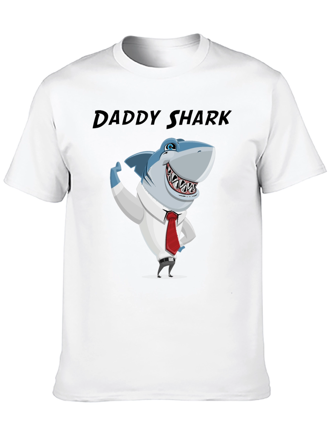 Daddy Shark Graphic Tee - Black Cotton Blend