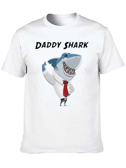 Daddy Shark Graphic Tee - Black Cotton Blend