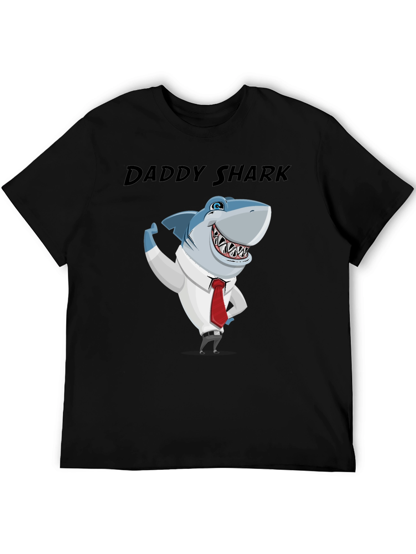 Daddy Shark Graphic Tee - Black Cotton Blend