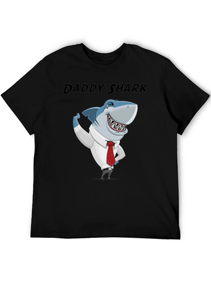Daddy Shark Graphic Tee - Black Cotton Blend