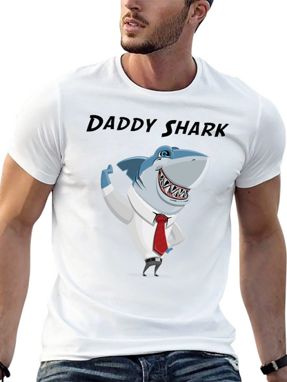 Daddy Shark Graphic Tee - Black Cotton Blend
