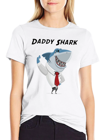 Daddy Shark Graphic Tee - Black Cotton Blend
