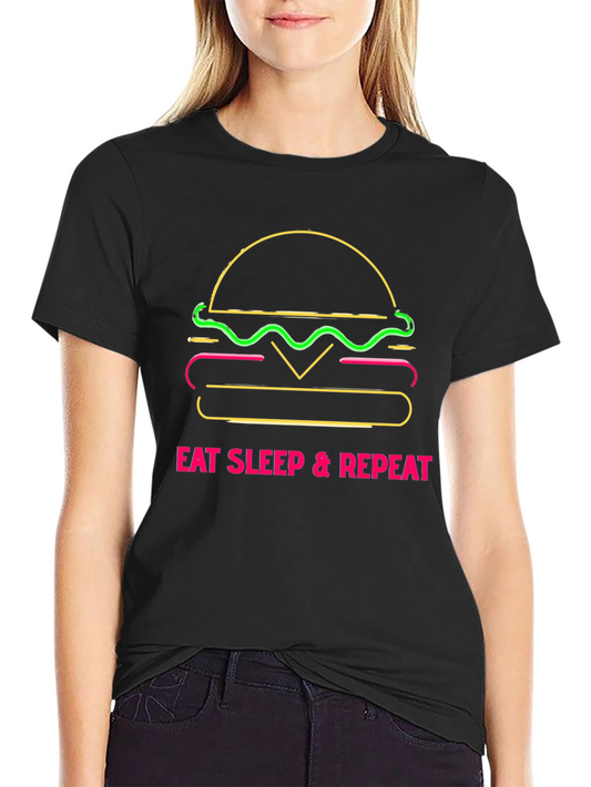 Eat Sleep Repeat Burger Graphic Tee