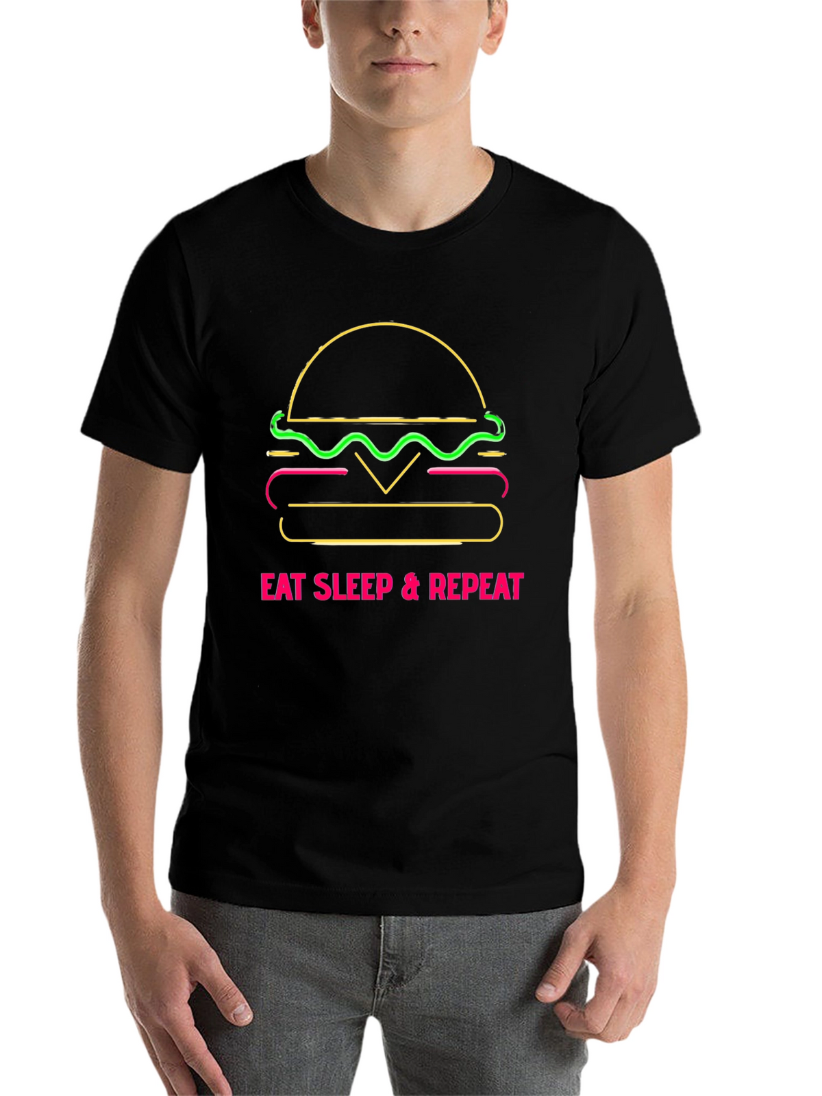 Eat Sleep Repeat Burger Graphic Tee