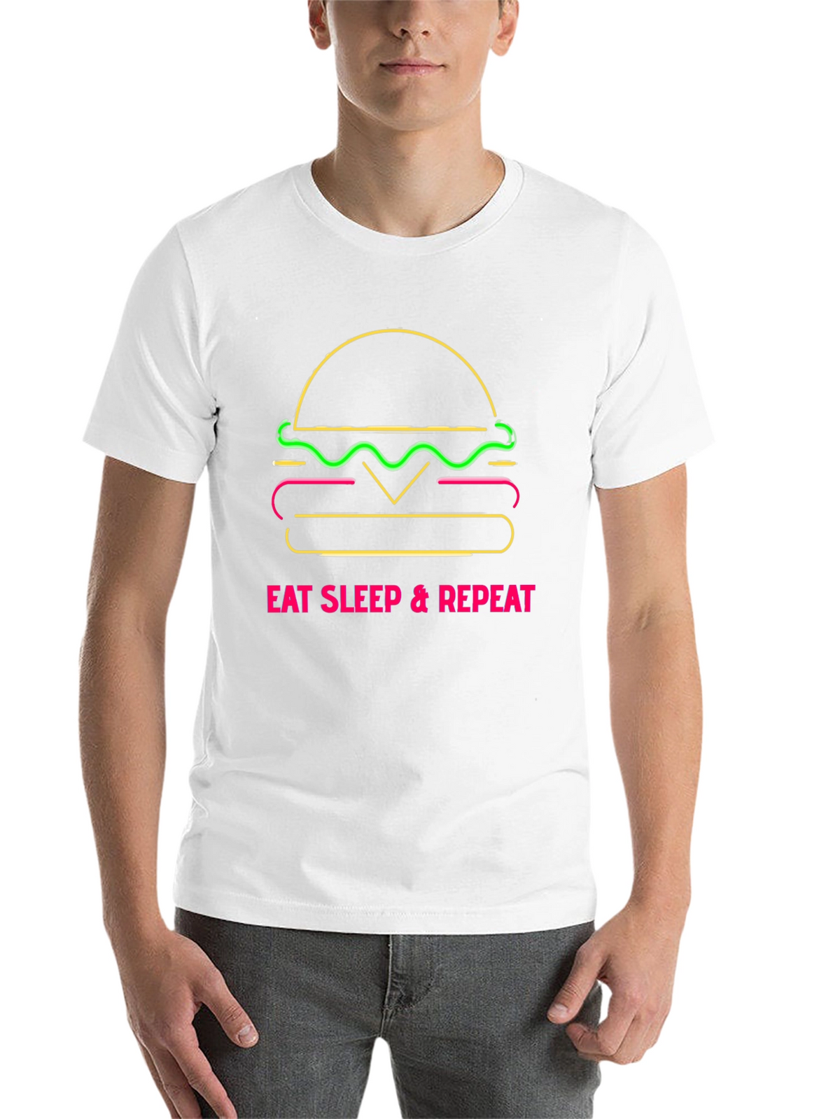 Eat Sleep Repeat Burger Graphic Tee