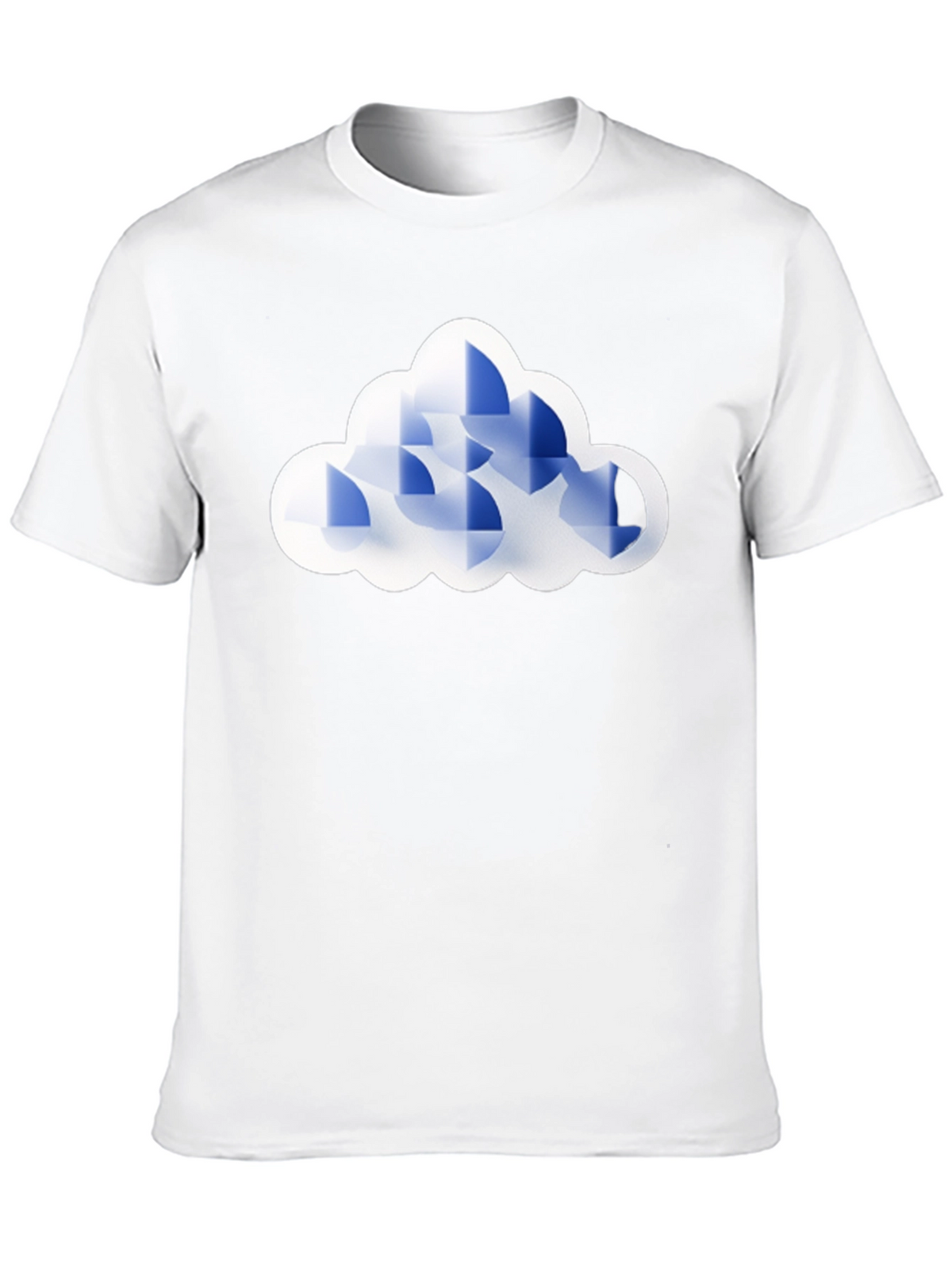Geometric Cloud Graphic Tee - Black