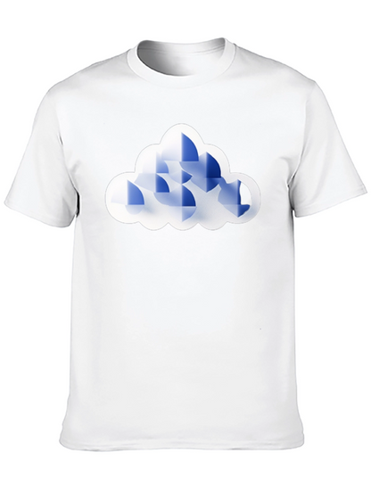 Geometric Cloud Graphic Tee - Black