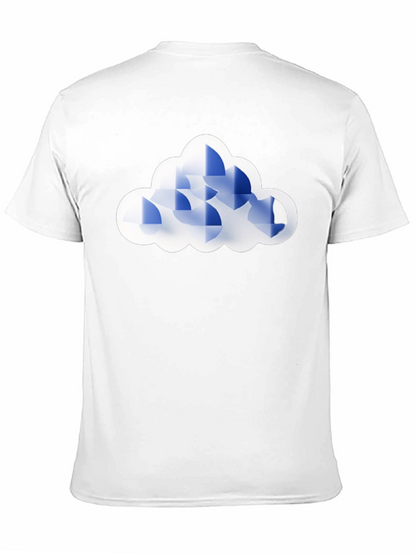 Geometric Cloud Graphic Tee - Black