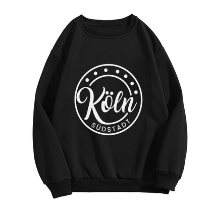 K?ln S¨¹dstadt Circle Crewneck Sweatshirt | Minimalist City Pride Pullover, Vintage Script Badge Graphic Top, Cologne Gift