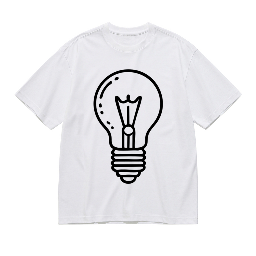 Simple Line Art Light Bulb Minimalist T-Shirt