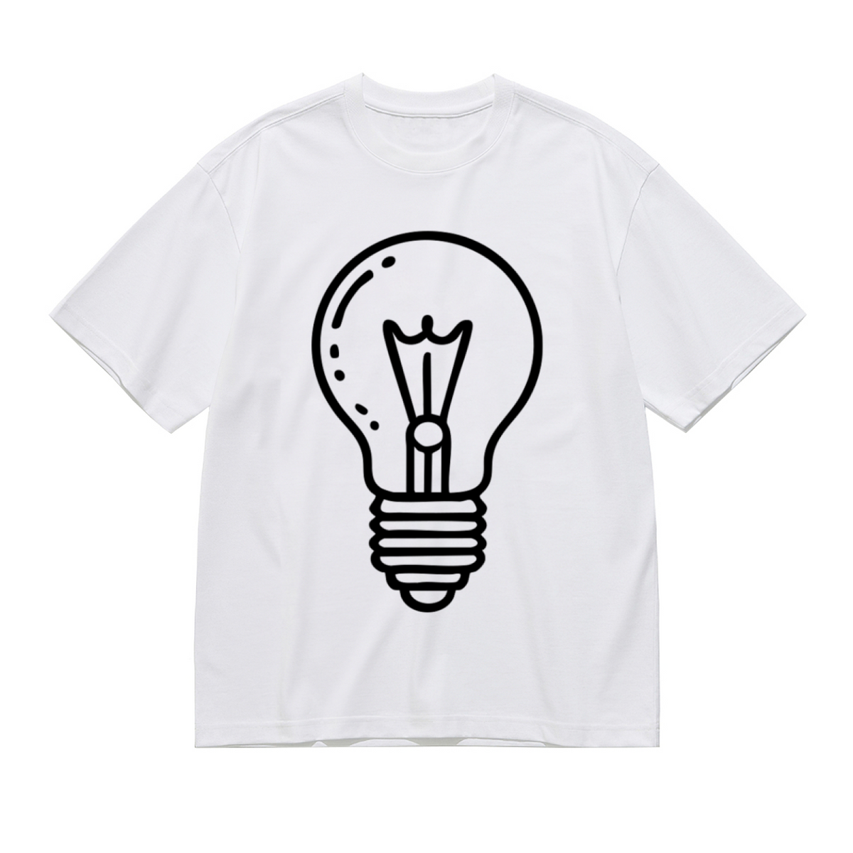 Simple Line Art Light Bulb Minimalist T-Shirt