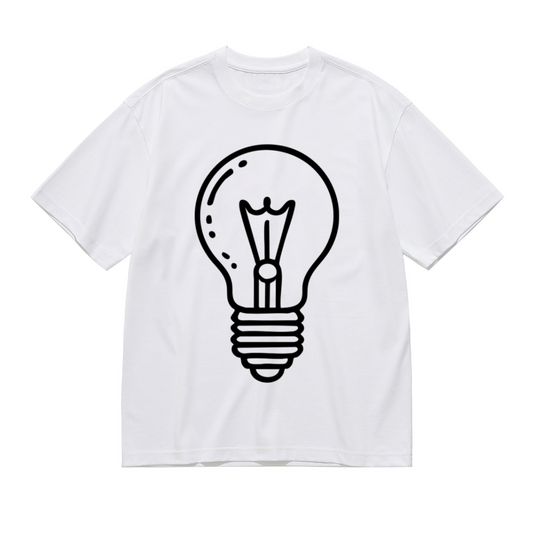 Simple Line Art Light Bulb Minimalist T-Shirt