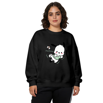 Trendy Minimalist Pochacco Print Crewneck Sweatshirt
