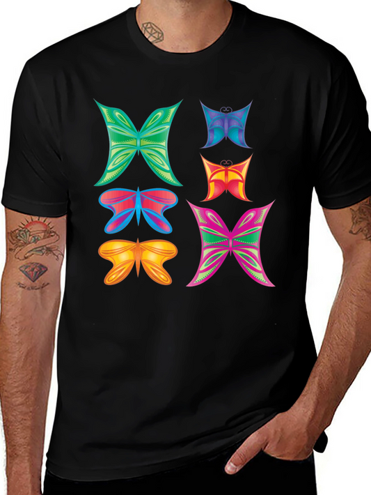 Butterfly Graphic Tee - Colorful Abstract Design