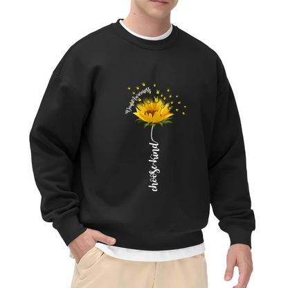 Cozy Crewneck Sweatshirt Featuring World Kindness Day and Choose Kind Sunflower Design
