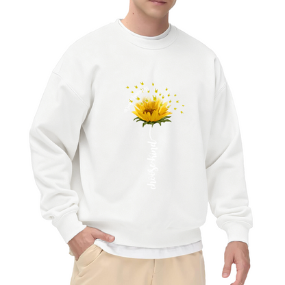 Cozy Crewneck Sweatshirt Featuring World Kindness Day and Choose Kind Sunflower Design