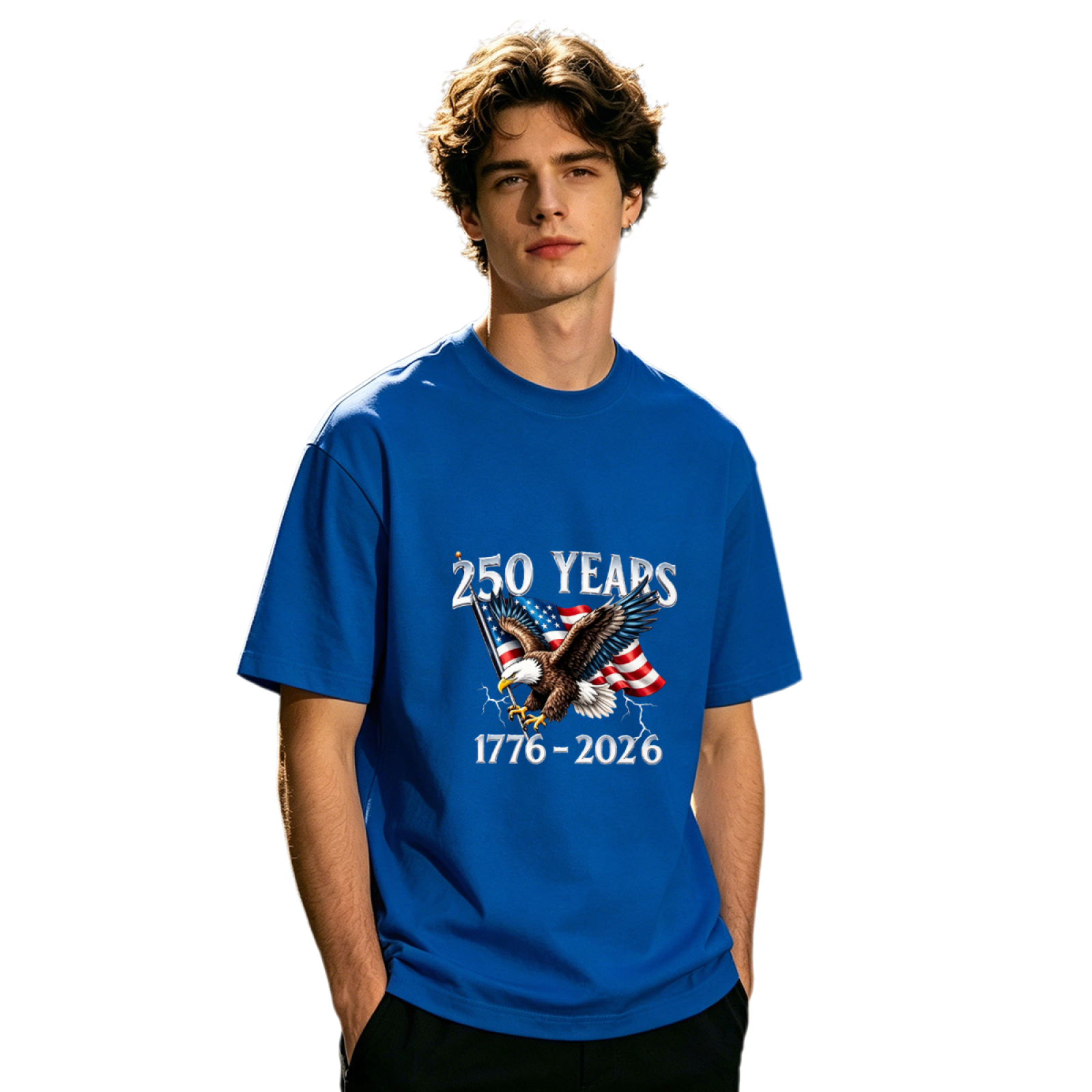 Men's 250 Years 1776-2026 American Eagle Patriotic Flag Tee