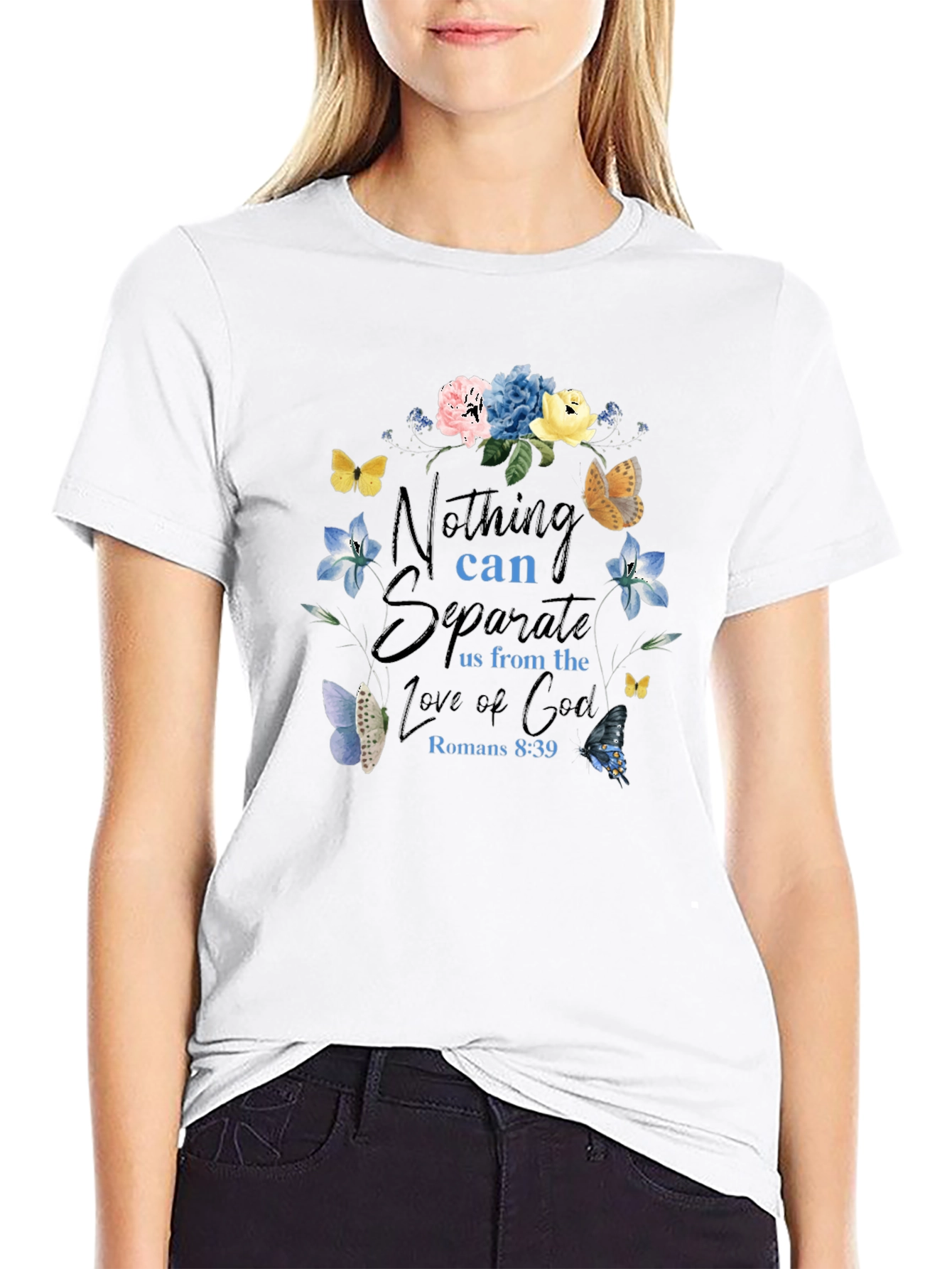 Floral Christian T-Shirt - Nothing Can Separate Us