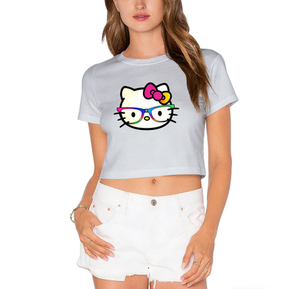 Art?Line Hello Kitty Vintage White Cropped Graphic Top