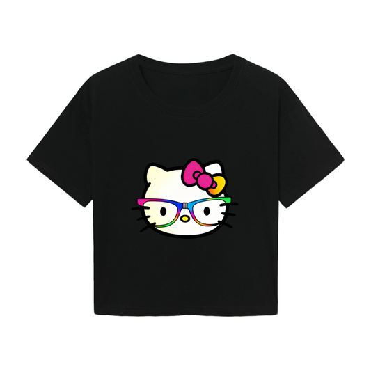 Art?Line Hello Kitty Vintage White Cropped Graphic Top