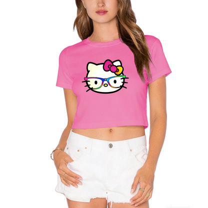 Art?Line Hello Kitty Vintage White Cropped Graphic Top