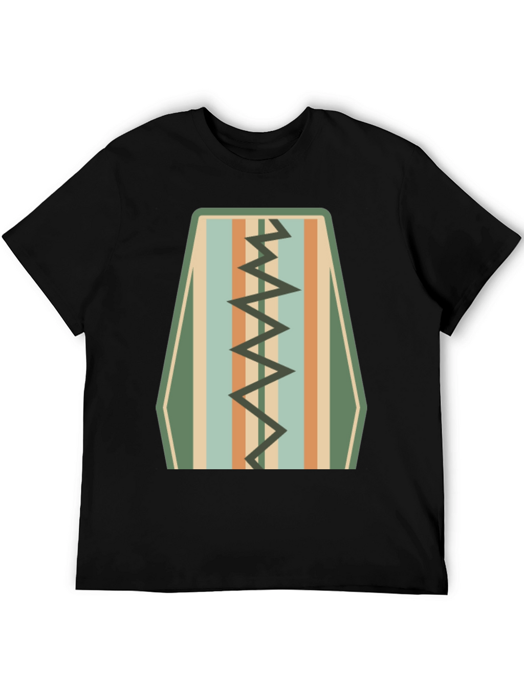 Retro Stripe Zigzag Graphic Tee - Cool Casual Style