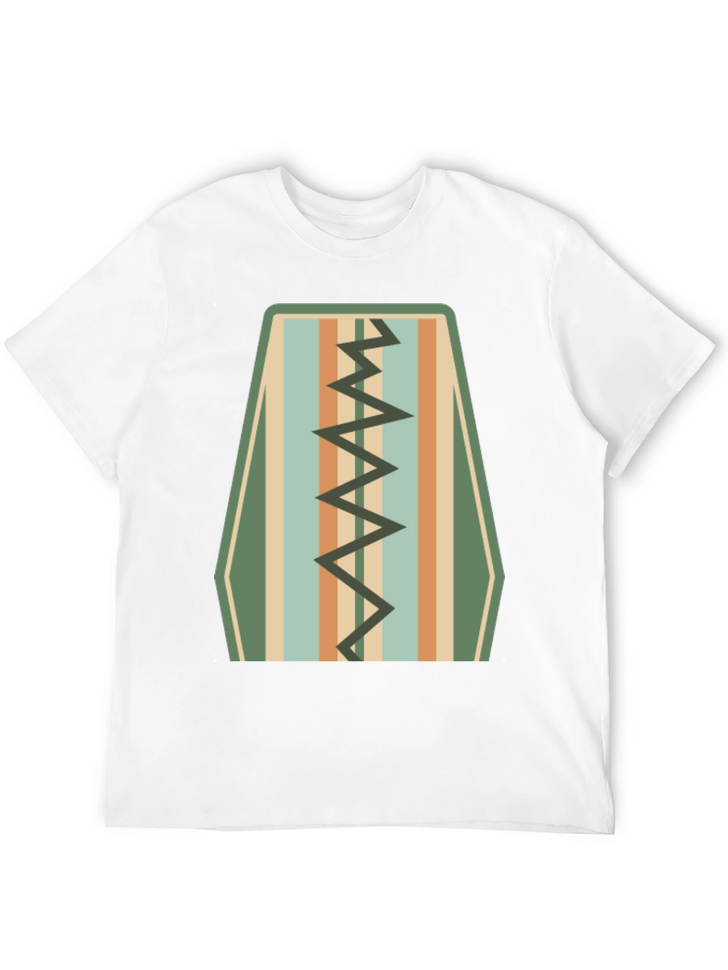 Retro Stripe Zigzag Graphic Tee - Cool Casual Style