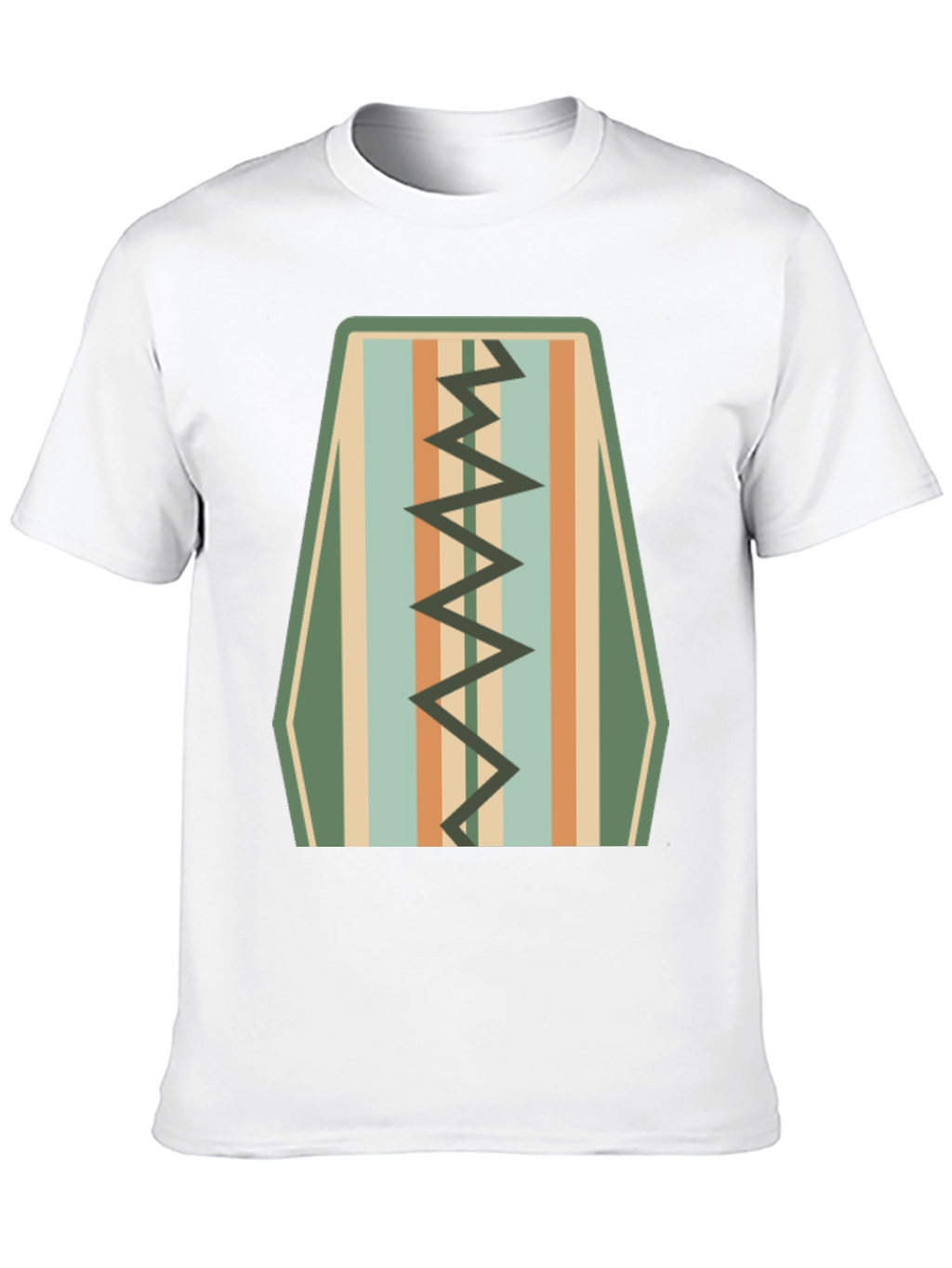Retro Stripe Zigzag Graphic Tee - Cool Casual Style