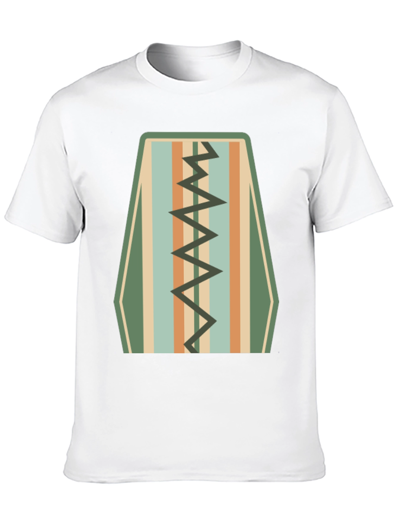 Retro Stripe Zigzag Graphic Tee - Cool Casual Style