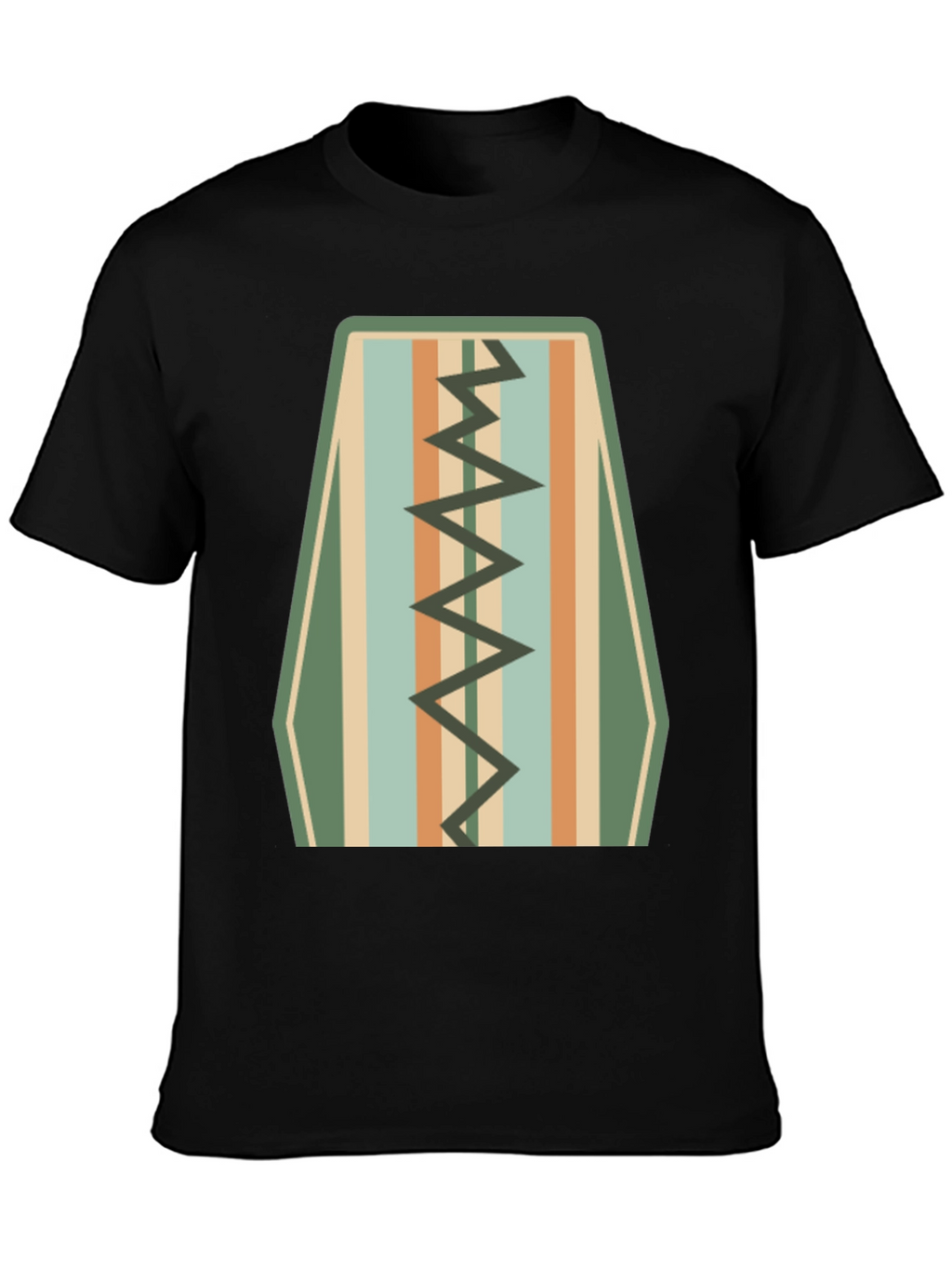 Retro Stripe Zigzag Graphic Tee - Cool Casual Style