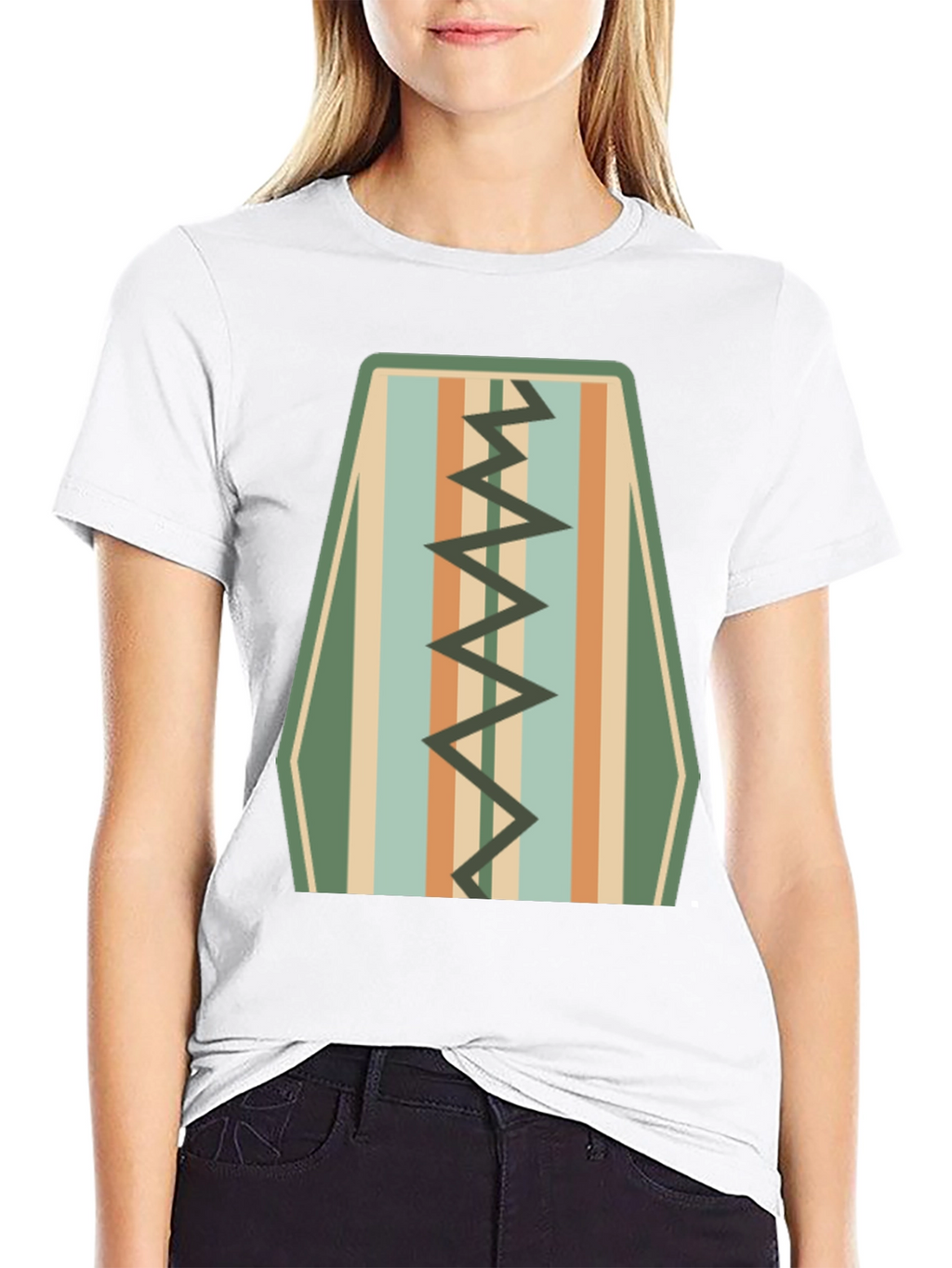 Retro Stripe Zigzag Graphic Tee - Cool Casual Style