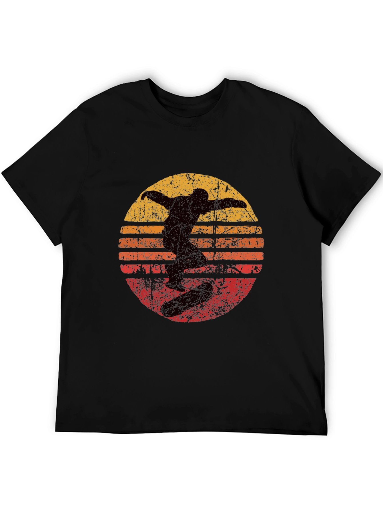Retro Skater Graphic Tee - Cool Vintage Sunset Design