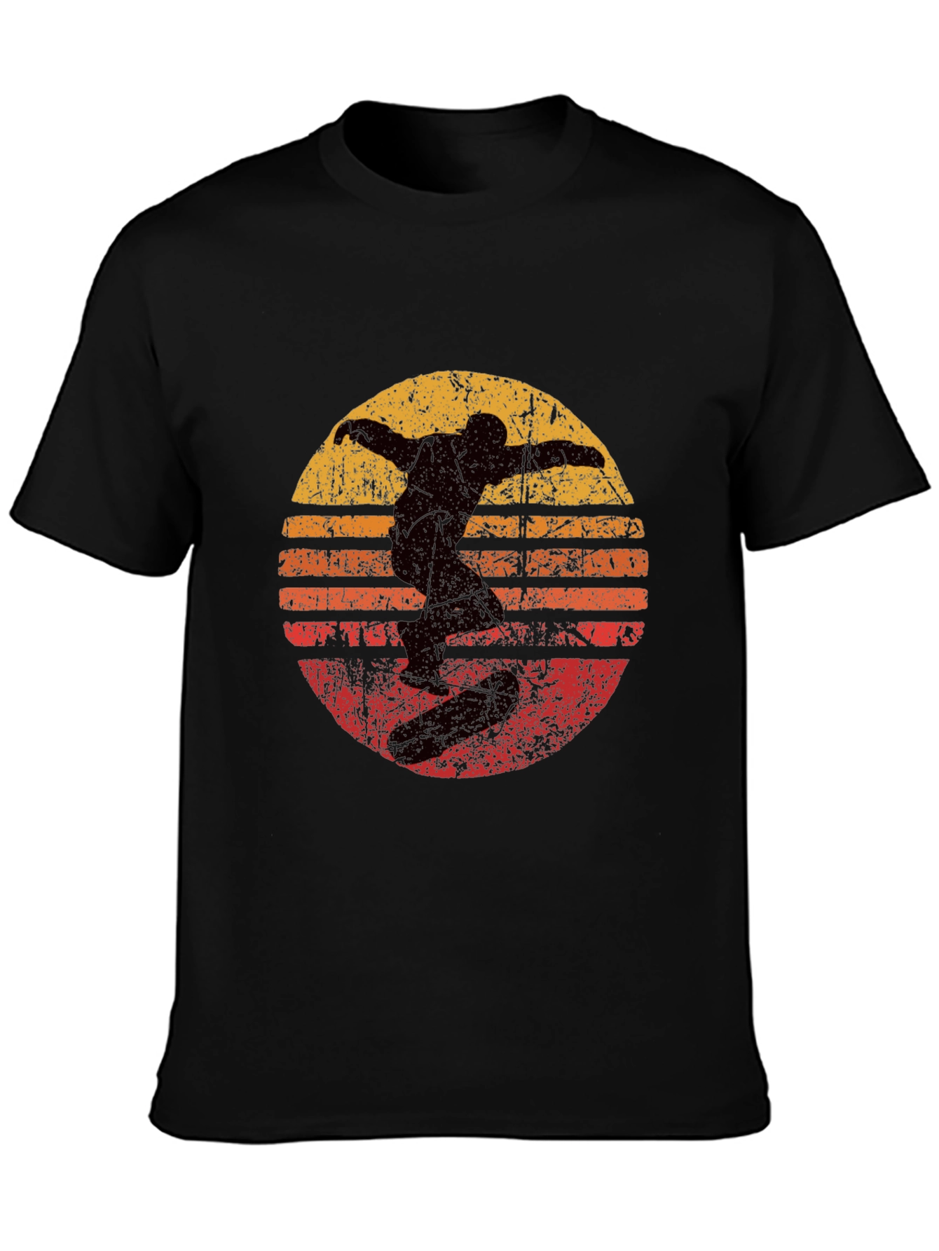 Retro Skater Graphic Tee - Cool Vintage Sunset Design