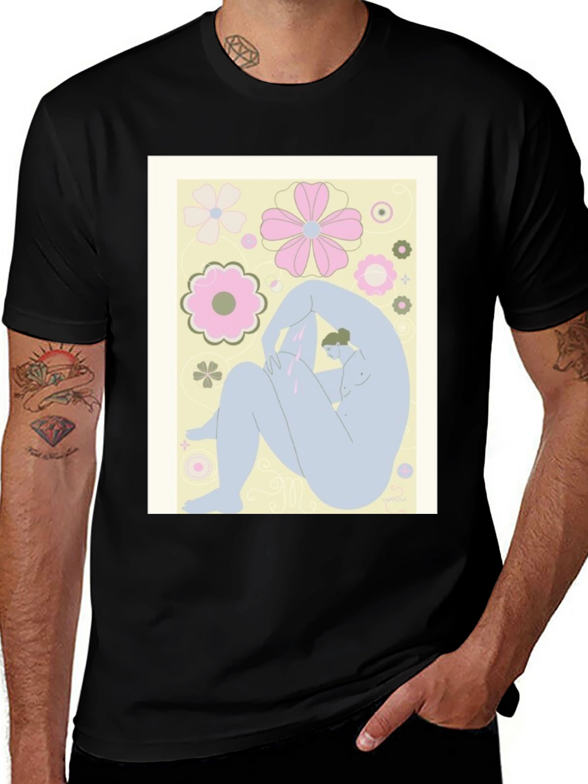 Abstract Art Tee - Black Graphic T-Shirt